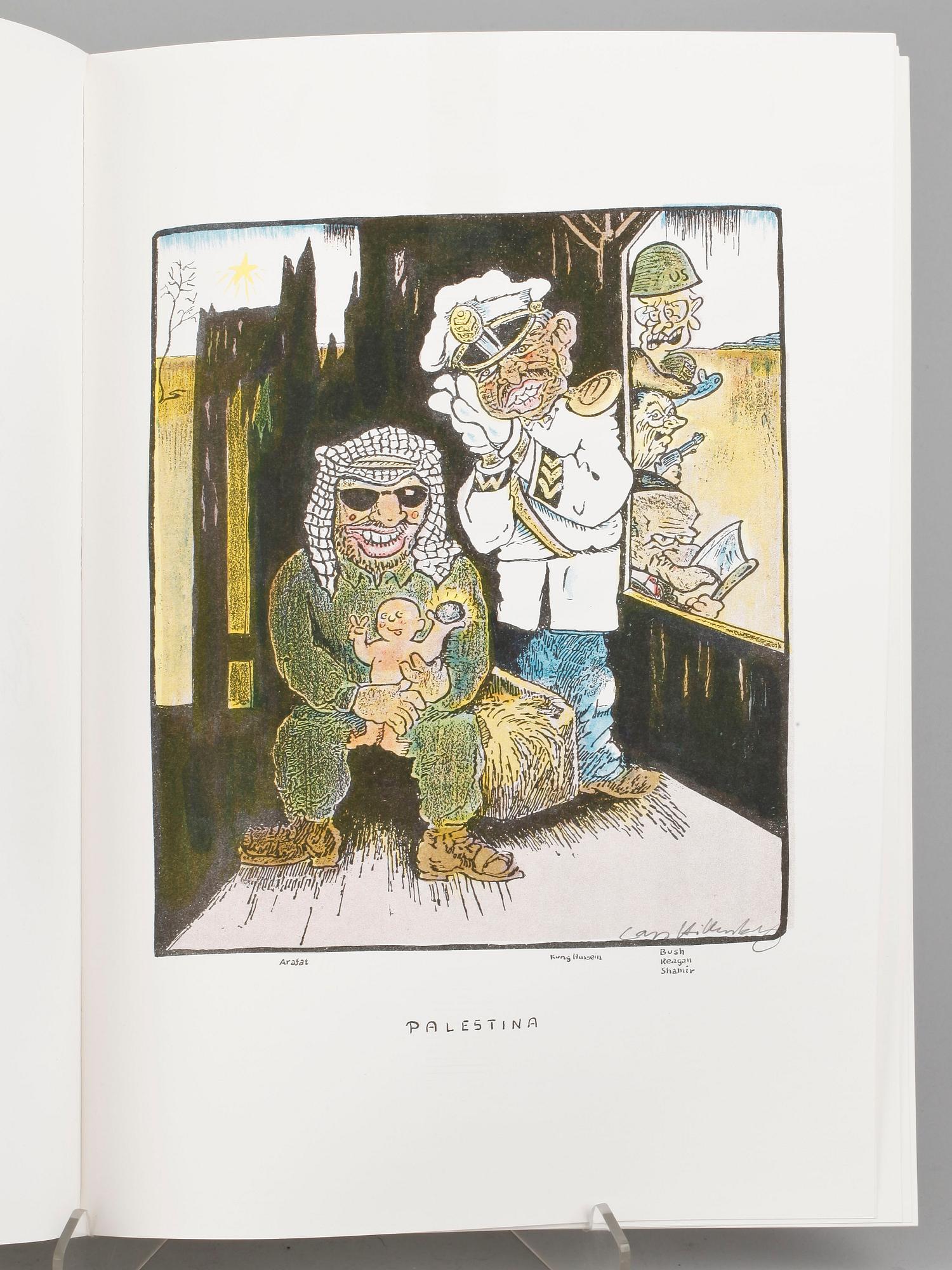 LARS HILLERSBERG, bok, med färglitografi, sign o numr 15/200, "Bilder från det nyss förflutna kriget", mars 1991. Boken sign o numr 43/200.