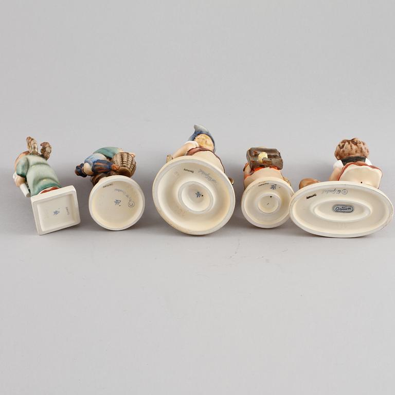FIGURINER, 5 st, Hummel, Goebel, omkring 1900-talets mitt.