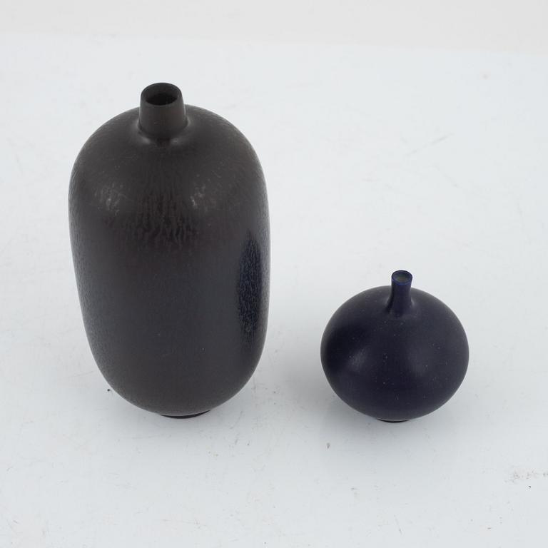 Berndt Friberg, two vases, Gustavsbergs studio, 1955 and 1967.