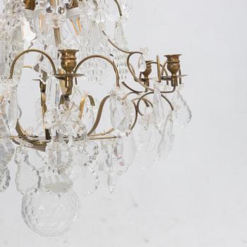 A Rococo style chandelier, around 1900.