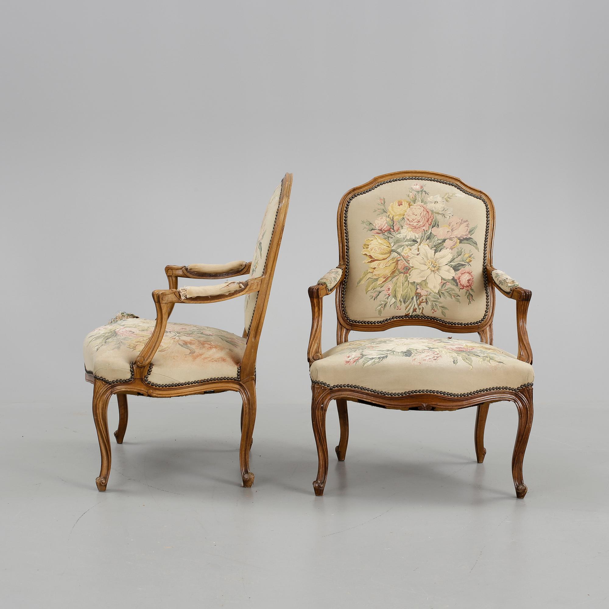 KARMSTOLAR, Louis XV, ett par, 1900-talets början.