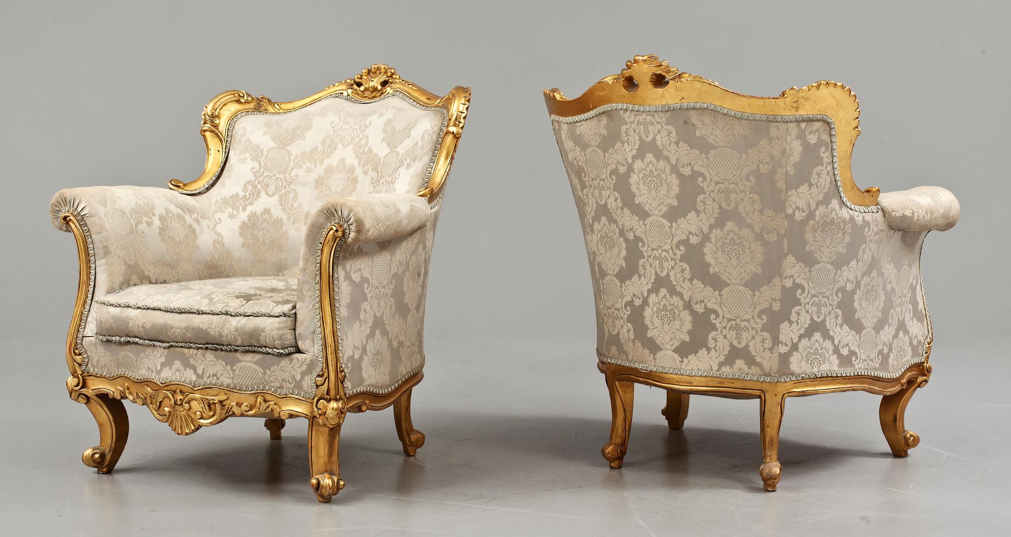 BERGERER, ett par, rokokostil, 1900-talets första hälft.