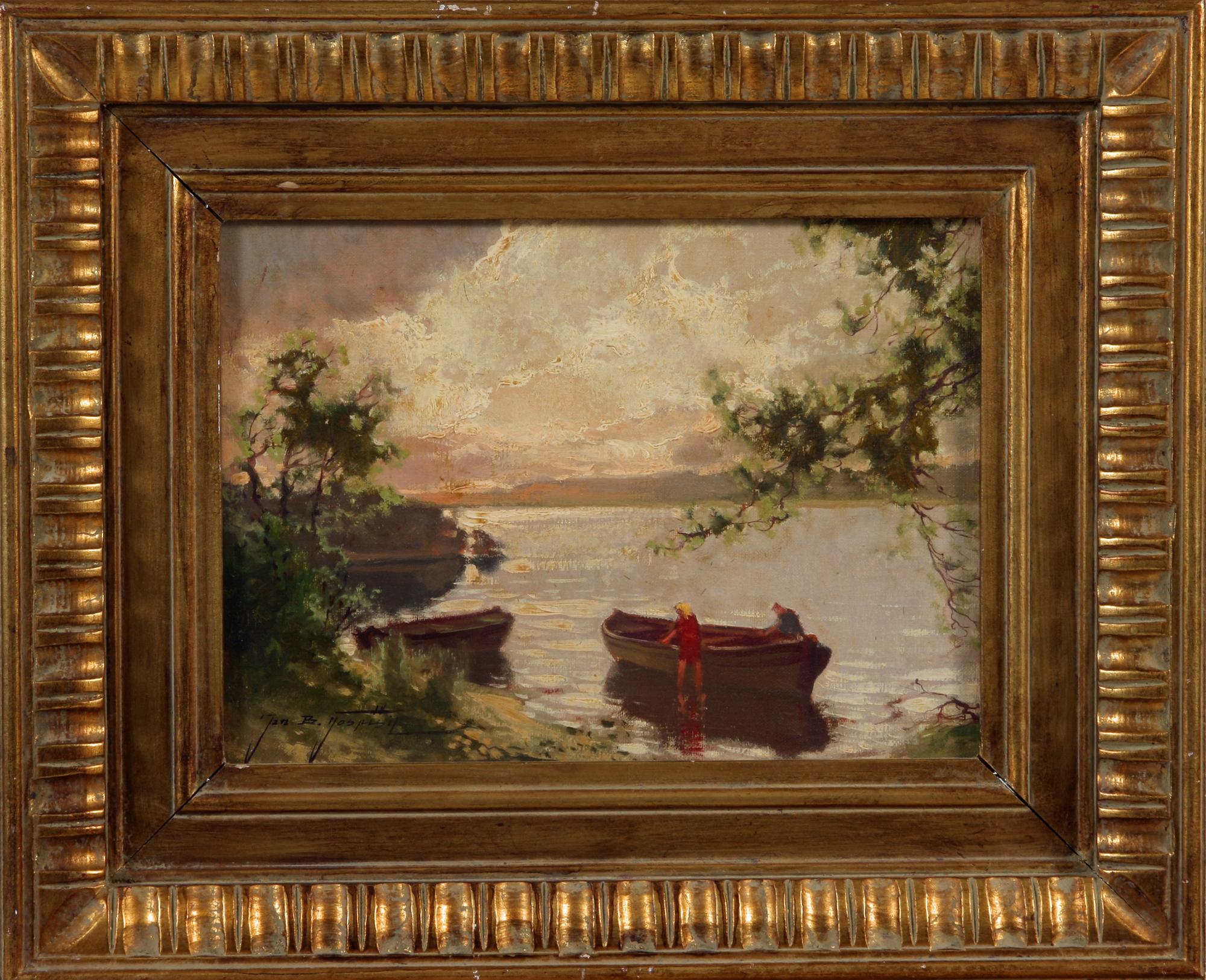 JAN BOHUMIL POSPISIL, olja på duk, sign.