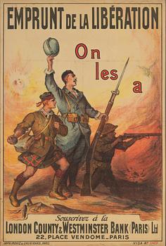 Firmin-Bouisset, a vintage lithographic poster, Imprimerie de Vaugirard, Paris, Frankrike, 1918.
