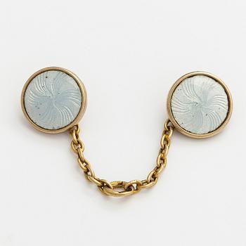 Kultanapit, 14K (56) kultaa, emalia, Pietari, vuosidan vaihde 1800/1900.