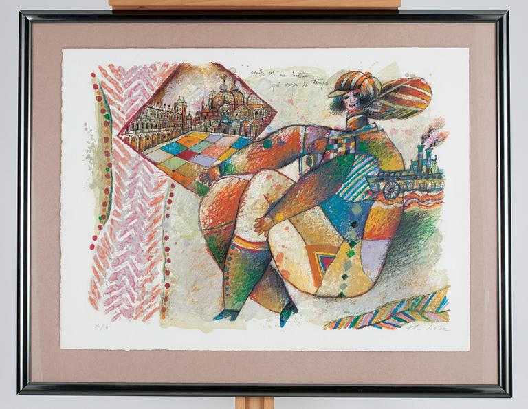 Theo Tobiasse, litografi, signerad, numrerad 76/125.