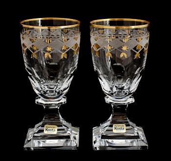 LIKÖRGLAS, 8 st, glas, "Kosta junior", Kosta, 1900-talets andra hälft.