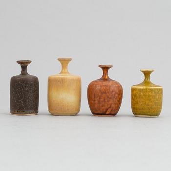 Rolf Palm, a set of ten stoneware miniature vases, Mölle.