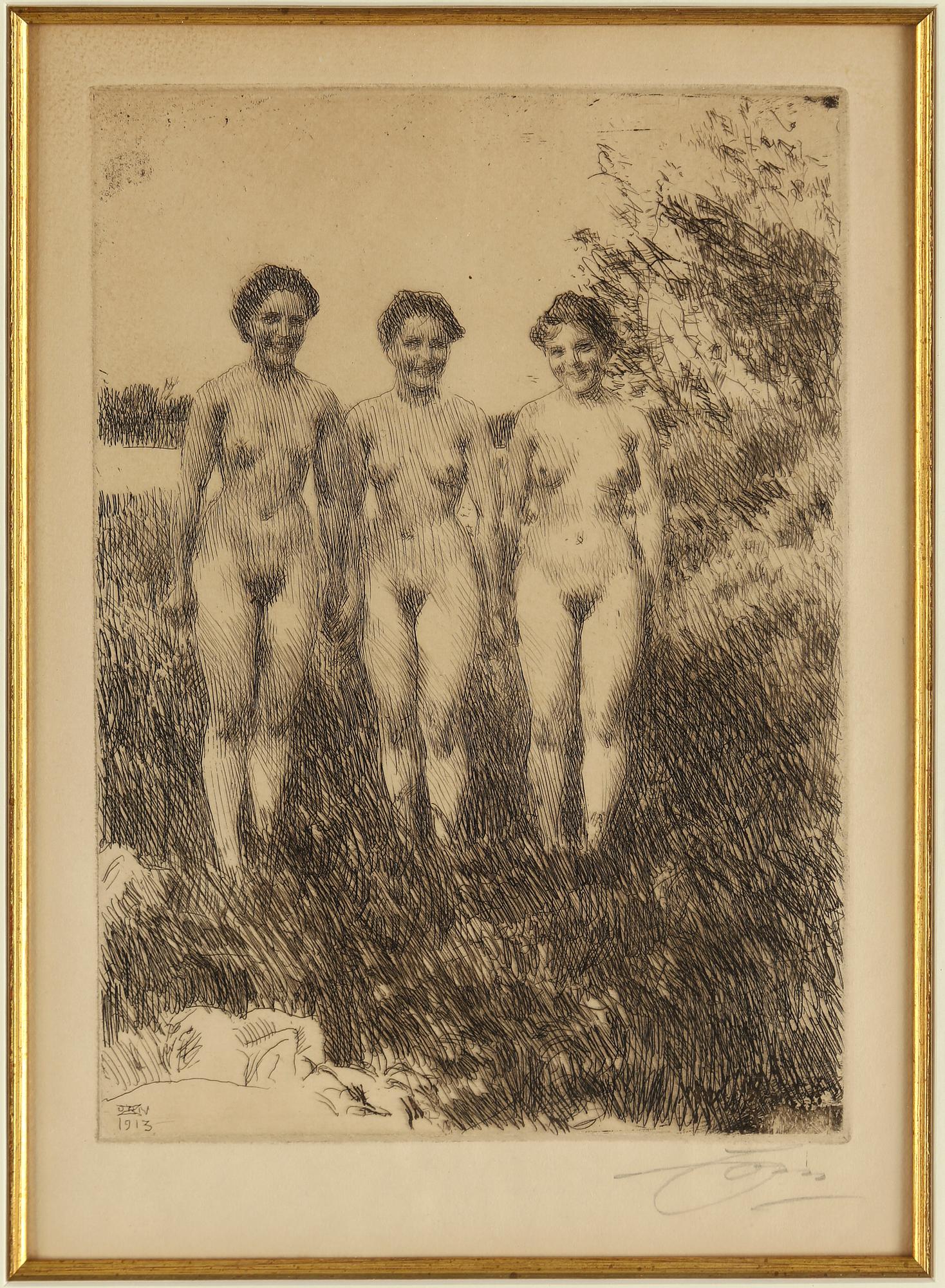 ANDERS ZORN, etching, 1913, signed.