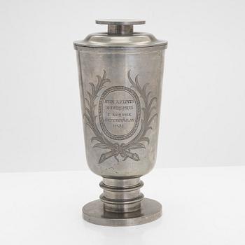 A lidded pewter goblet, Firma Svenskt Tenn, Stockholm 1931.