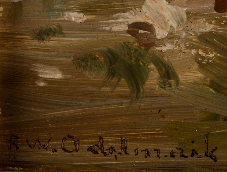 FRANS WILHELM ODELMARK, olja på pannå, signerad.