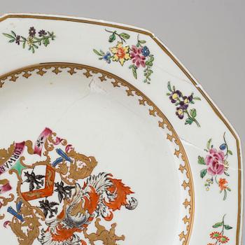 Four Chinese porcelin plates, Qing dynasty, 18th century.