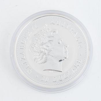 Coin, silver, Kookaburra 2000, 1 kilogram, silver 999.