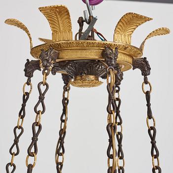 A French late Empire mid 19th century twelve-light hanging-lamp.