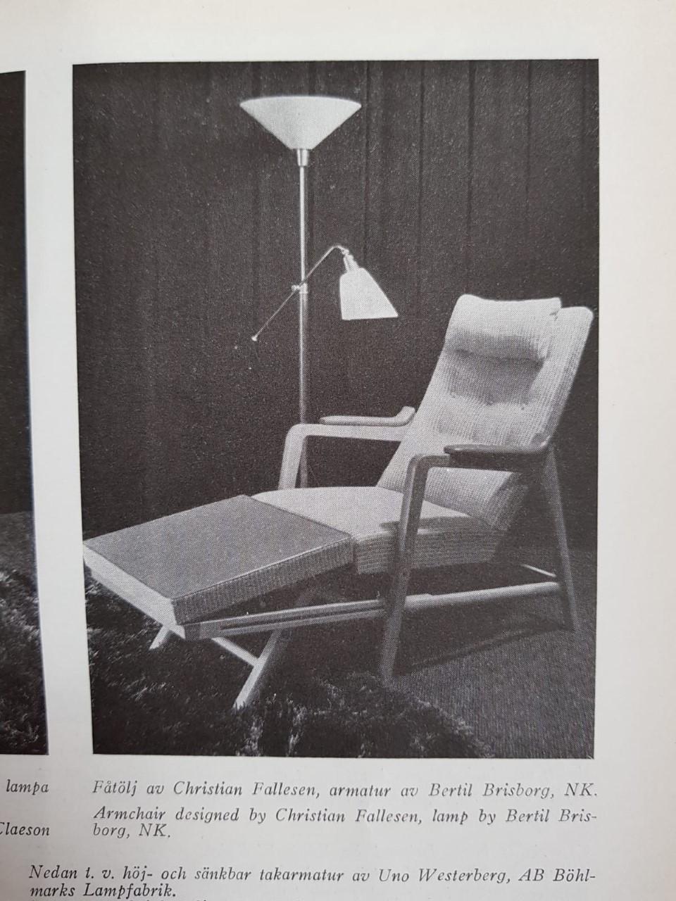 Bertil Brisborg, a pair of floor lamps, "Triva", for Nordiska Kompaniet 1940-50's.