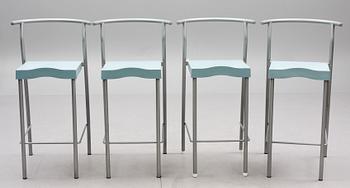 BARSTOLAR, 4 st, "Hi-Glob", Philippe Starck, Kartell. 1900-talets slut.