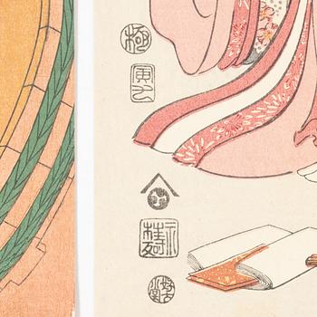Five woodblock prints from a publication by "Tokyo Bijutsu Kankokai" (Tokyo Art Publishing Association" early 1900s.