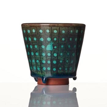 Wilhelm Kåge, a set of three Farsta stoneware vases, Gustavsberg Studio, two dated 1948 and 1950.