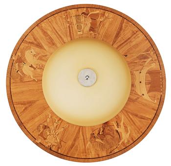 Birger Ekman, A Swedish 1930's-40's ceiling lamp, probably by Birger Ekman for Mjölby Intarsia.