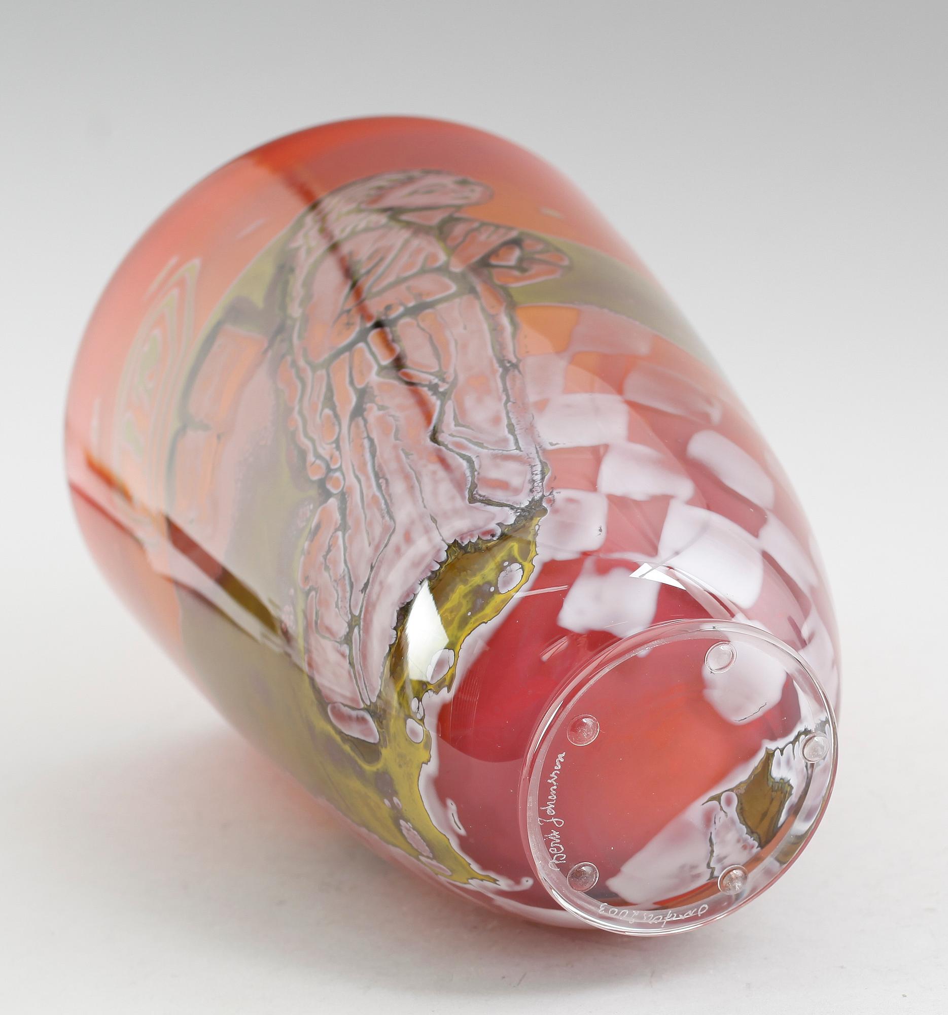 VAS, glas, graal, Berit Johansson, Orrefors, signerad.