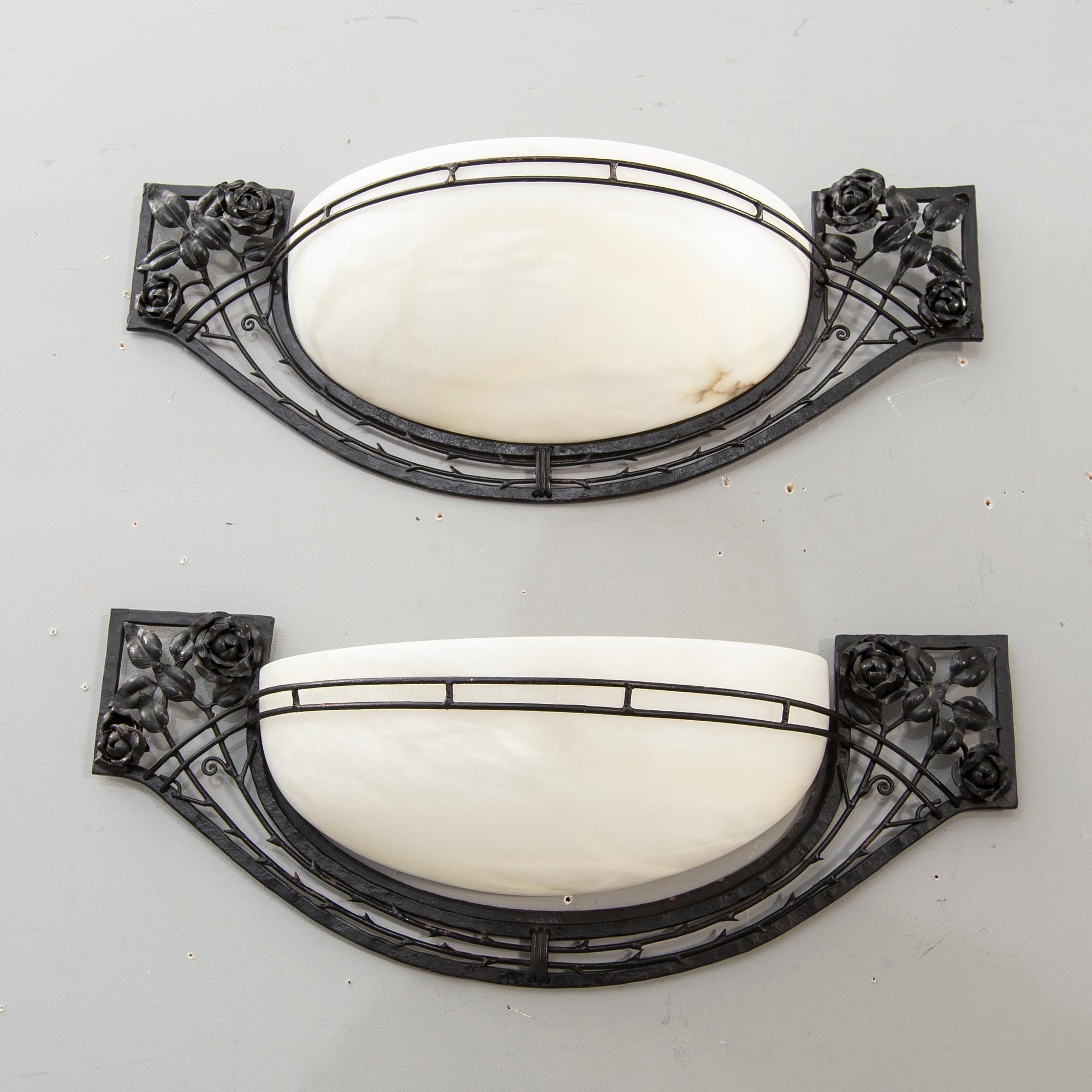 Vägglampor ett par Art Nouveau-stil 1900-talets slut.