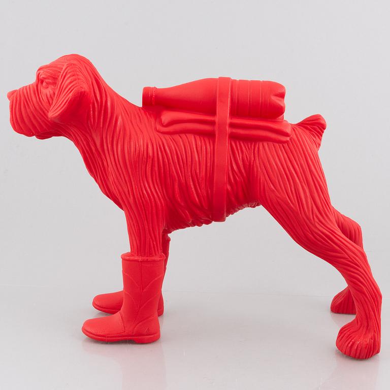 William Sweetlove, "Cloned Schnauzer with water bottle". (Red).