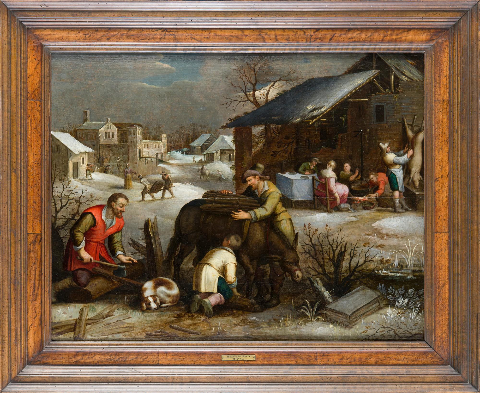 Sebastiaen Vrancx, his studio, Winter.