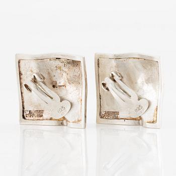 Björn Weckström, ett par örhängen, 'Shields', sterlingsilver, Lapponia 1975.