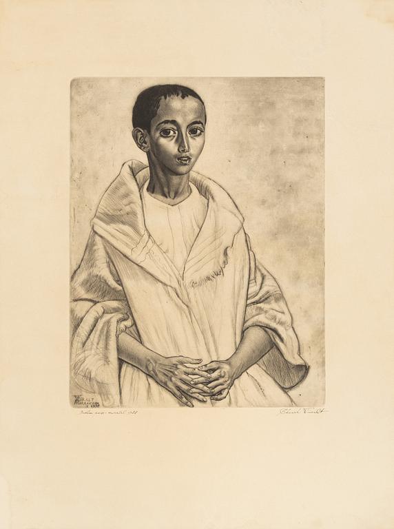 Eduard Wiiralt, etching, signed Eduard Wiiralt and dated neuinöel 1938.