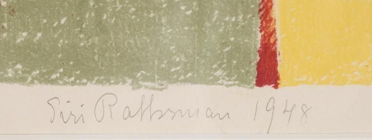 SIRI RATHSMAN, färglitografi, signerad och daterad 1948, numrerad 5/15.