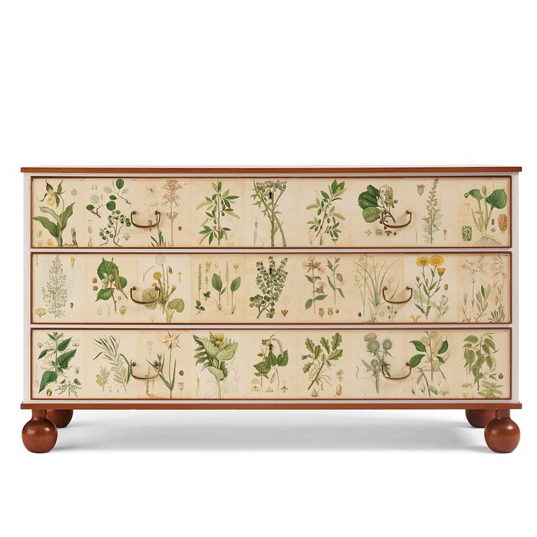 Josef Frank, a "Flora" chest of drawers, Firma Svenskt Tenn, Sweden, probably 1970s.