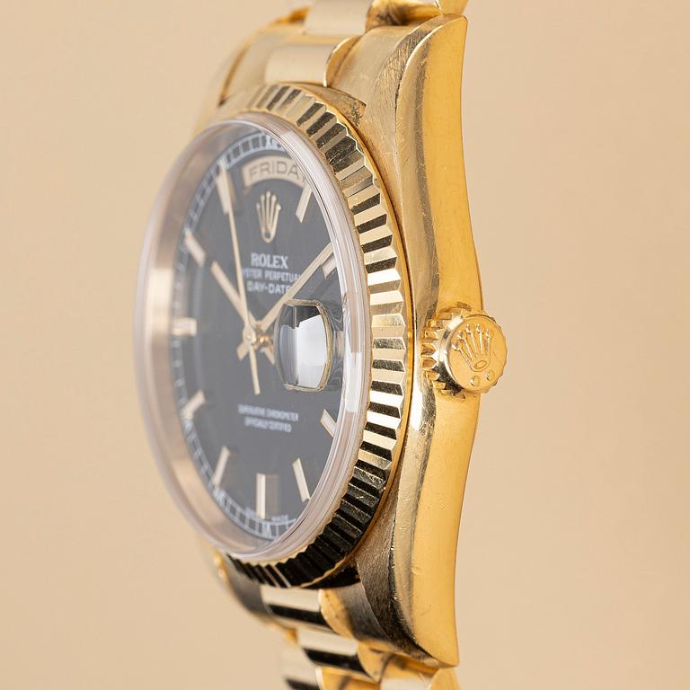 Rolex, Day-Date, "Black & Champagne Dial", ca 1998.