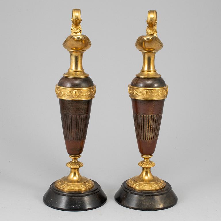 A pair of decorative ewers, second half of the 19th ct.