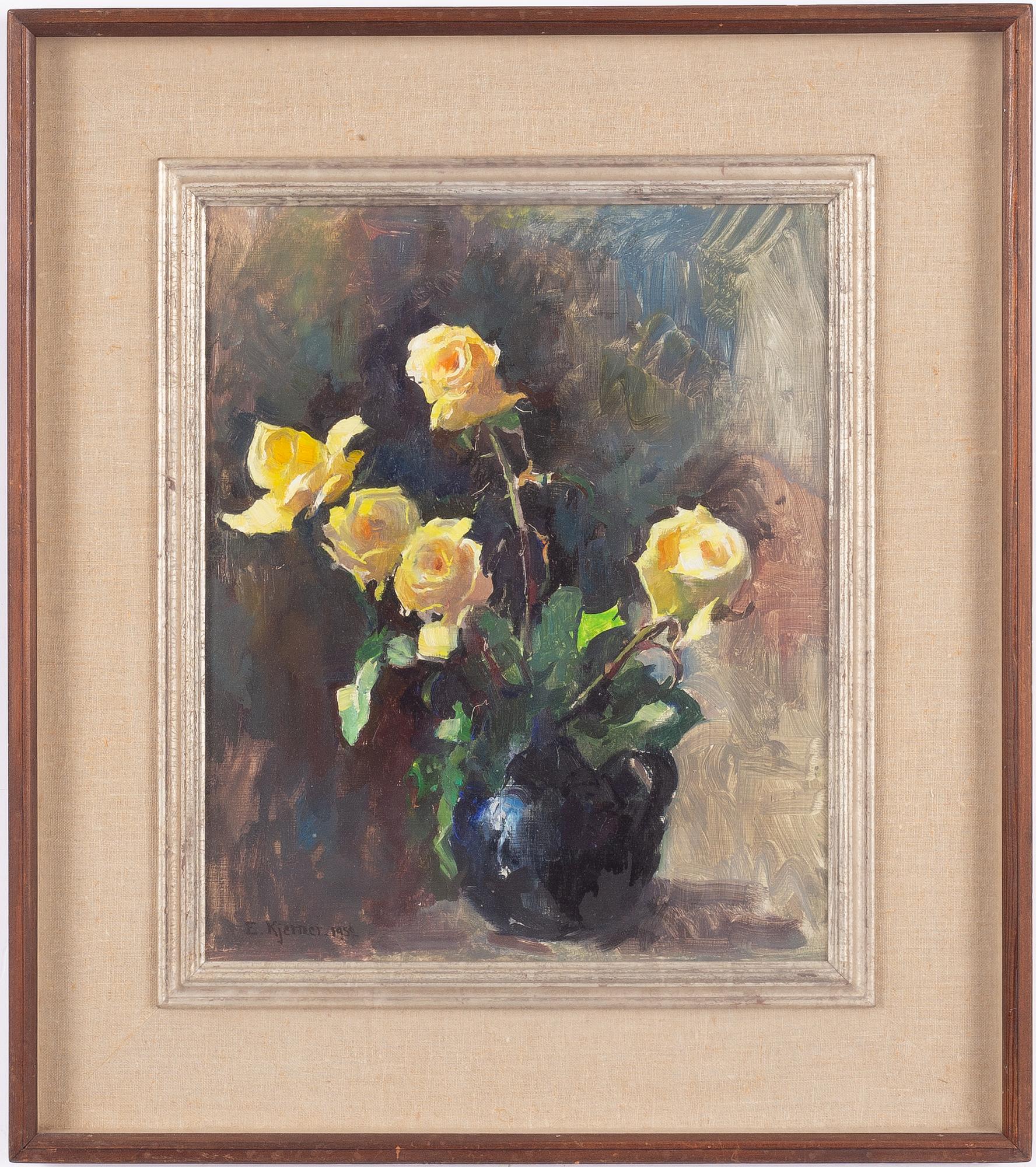 Esther Kjerner, Still Life with Yellow Roses.