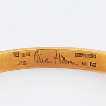 Wiwen Nilsson, armring 18K guld med cabochonslipade månstenar, Lund 1947.