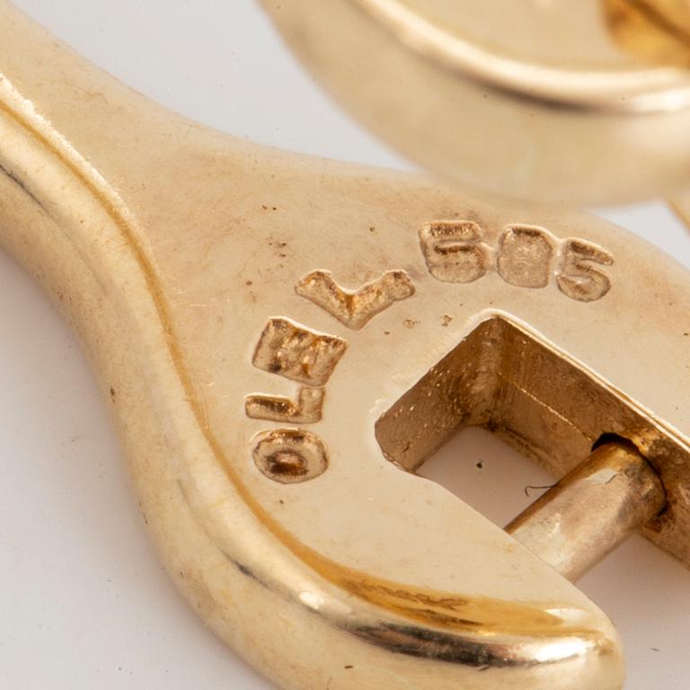 OLE LYNGGAARD, manschettknappar, 14K guld.