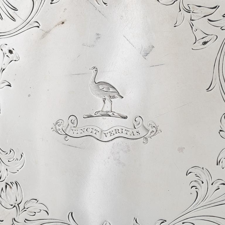 An English Silver Salver, mark of John Samuel Hunt, London 1851.