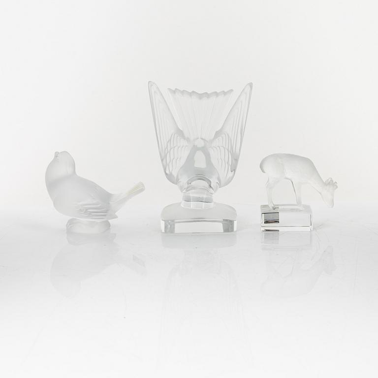 A group of the glass figurines, Lalique, France.