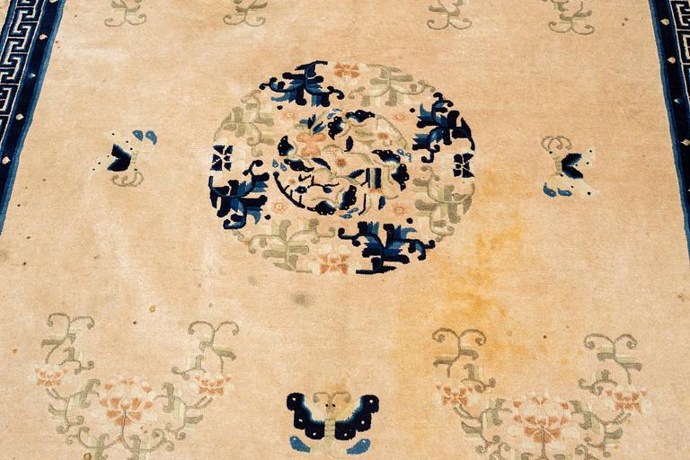 Carpet, old, China (antique finish) ca 276 x 189 cm.