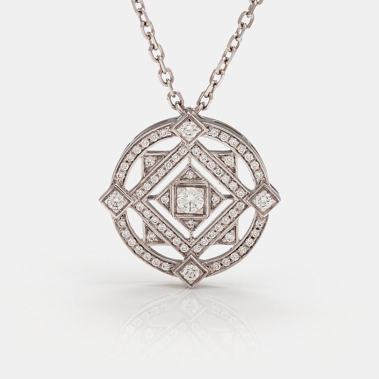 Cartier, Kaulakoru "Inde Mystérieuse", 18K valkokultaa ja timantteja n. 0.61 ct yht. Merkitty Cartier 21461C.