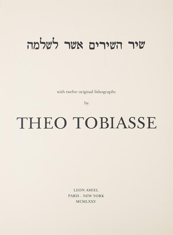 Theo Tobiasse, "The Song of Songs of King Salomon",portfolio with 12 ligographs in colous, signed 18/200.
