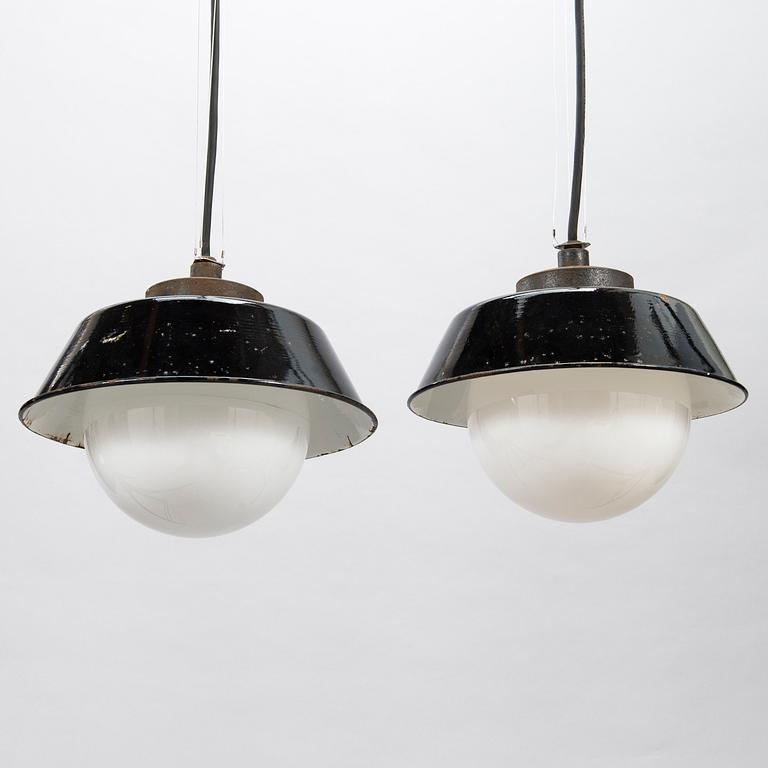 PAAVO TYNELL, Two 1930's '2521-53' industrial light for Taito Finland.