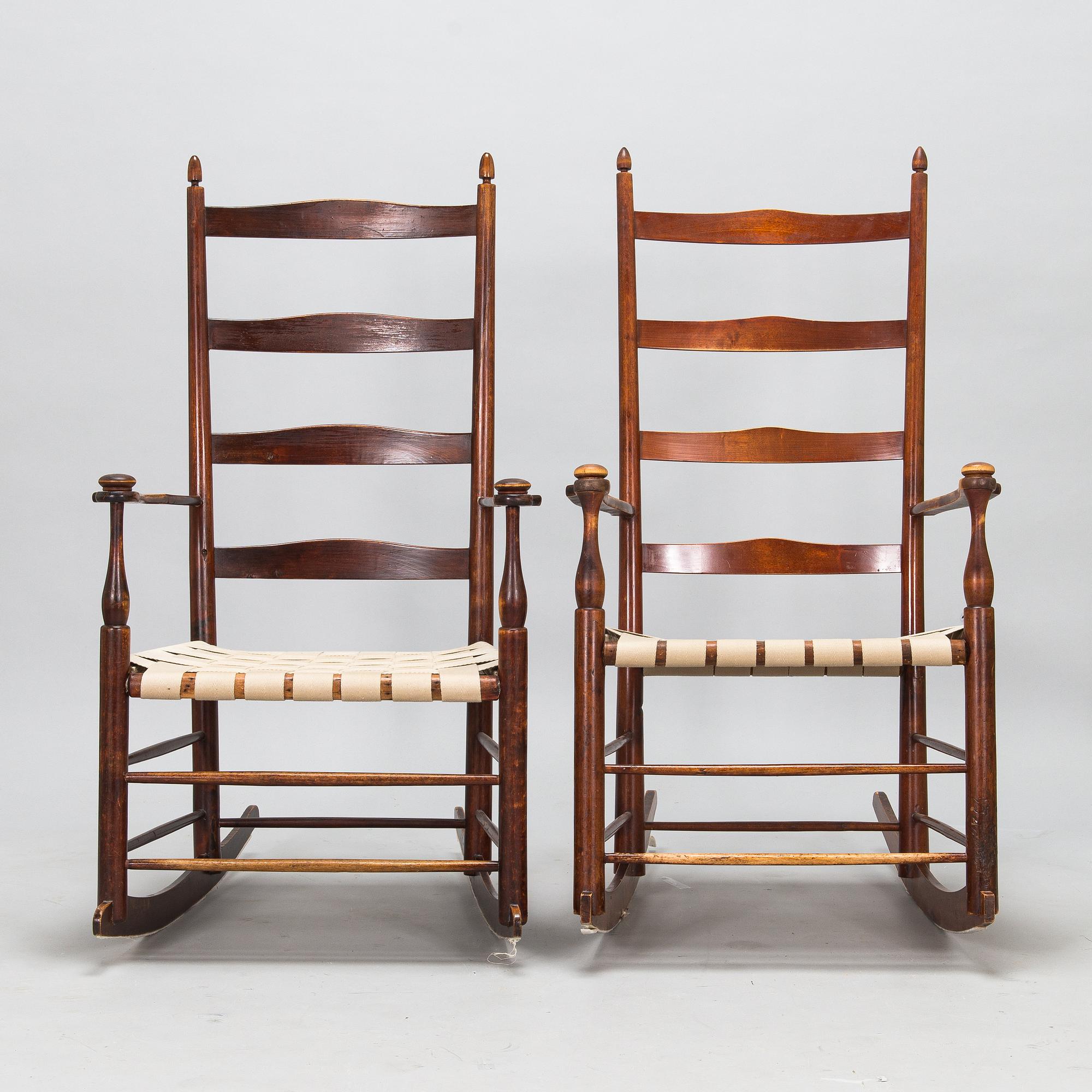 Two Shaker style rocking chairs, early 20th century.