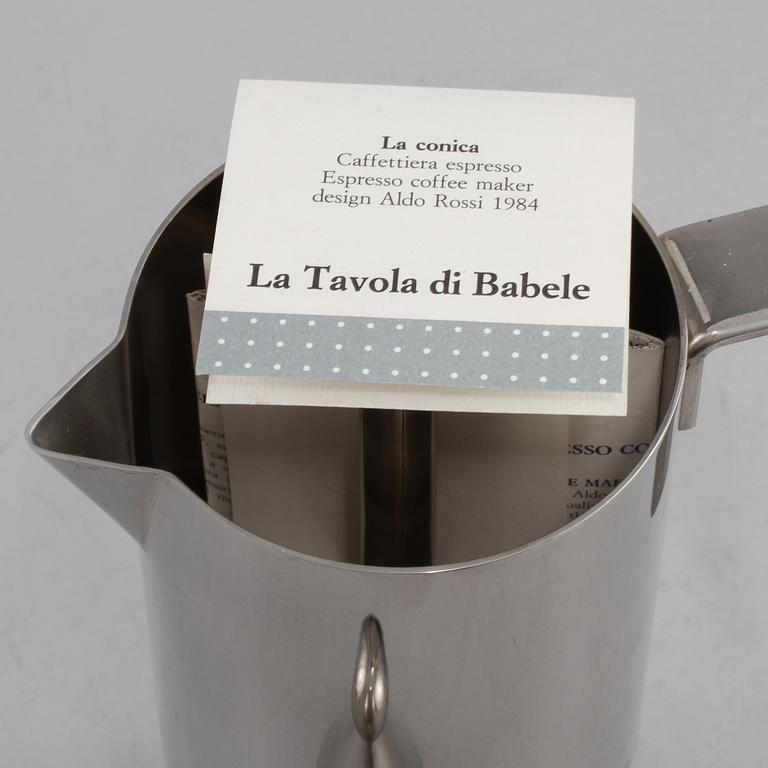 ESPRESSOBRYGGARE, "La Conica", Aldo Rossi, Alessi, 1900-talets senare del.