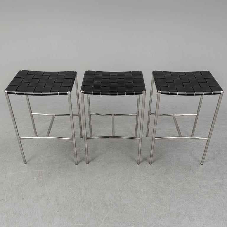 A set of three 'Klasen stool' bar stools, designed 2006 by Gordon Guillaumier for Minotti.