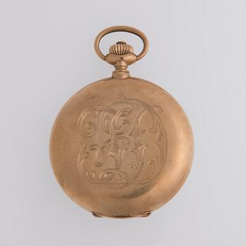 OMEGA, pocket watch, 54 mm, hunter, 14K gold,