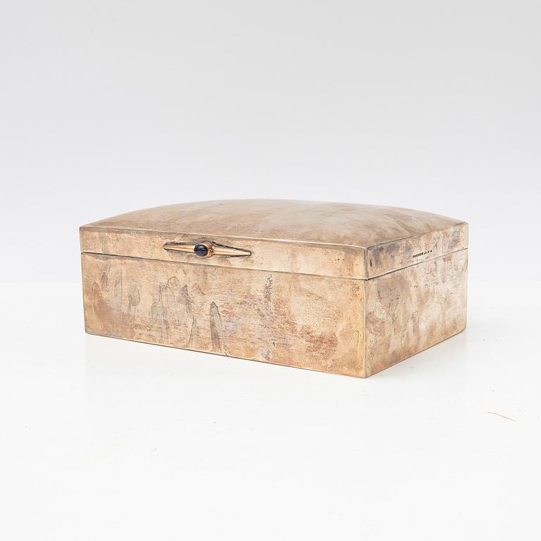 Box, silver with cabochon-cut stone, John E. Anderson, first half of the 20th century.