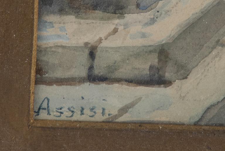 Frans Wilhelm Odelmark, akvarell med täckvitt, signerad.
