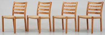 STOLAR, 4 st,  model nr 408, troligen Jörgen H. Möller, JL Möller Möbelfabrik, Danmark, 1970-tal.