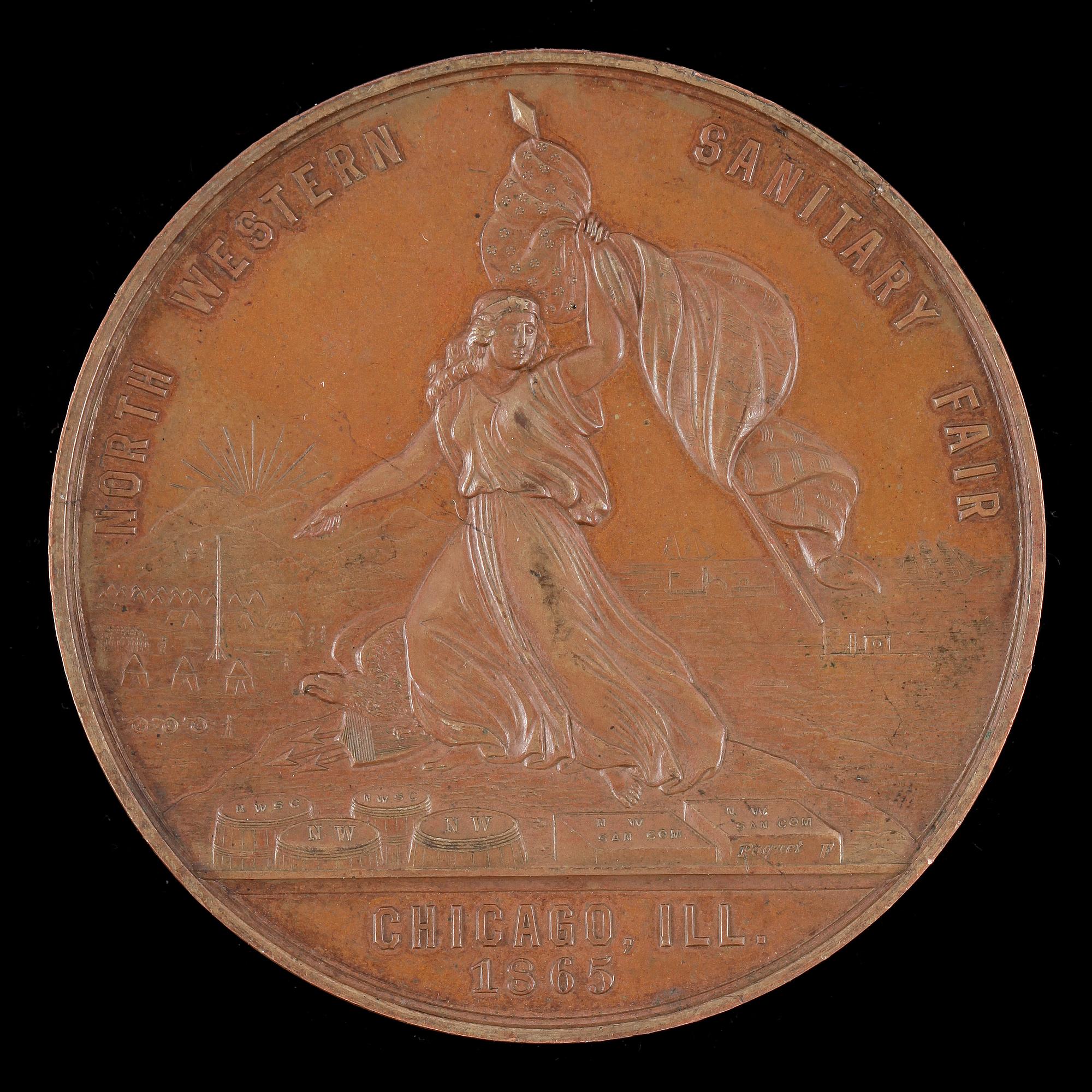 MEDALJ, Brons, "North Western Sanitary Fair", 1865.